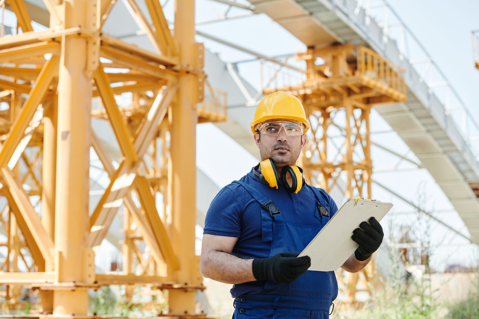 Safety professional reviewing an inspection checklist